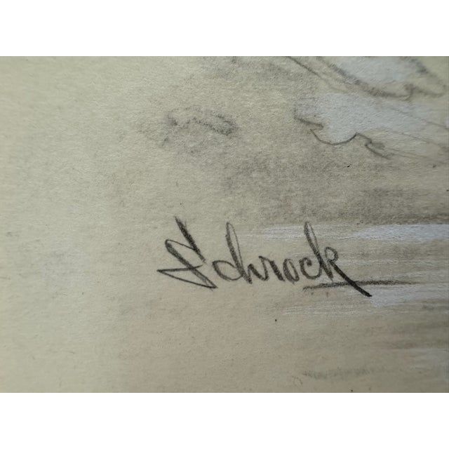 1940s Original Signed Graphite Illustration of Woman Running Through Surf With Dog, 13.5 X 9.75 In. For Sale In Atlanta - Image 6 of 7