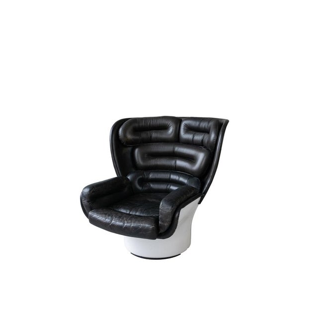 Lounge Chairs in Black Leather and Fiberglass, Set of 2 For Sale - Image 12 of 18