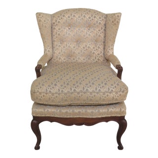 1970s Vintage John Widdicomb French Style Upholstered Arm Chair For Sale