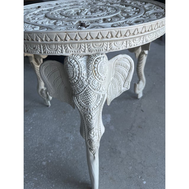1970s Elephant Side Table Gamble-Stole and Hollywood Regency Style For Sale - Image 4 of 7