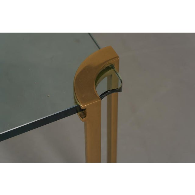 Metal Large Vintage Bronze and Glass Coffee Table by Peter Ghyczy, Germany, 1970s For Sale - Image 7 of 8