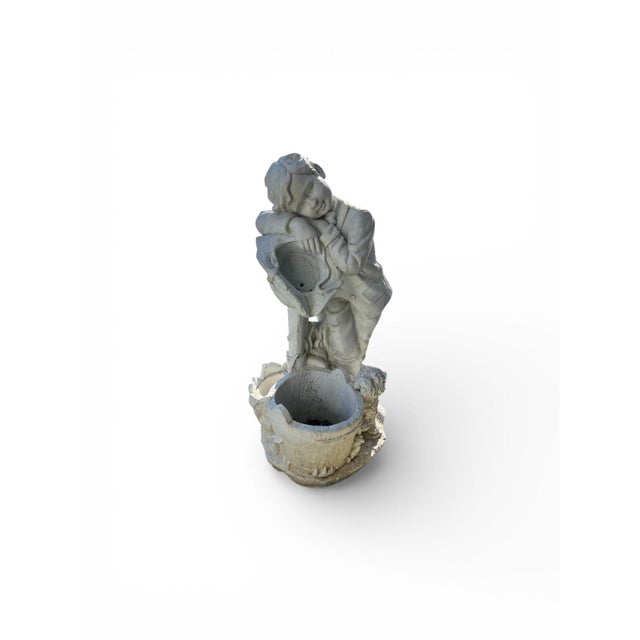 Rustic Vintage Garden Statue Planter/Fountain Figure For Sale - Image 3 of 6