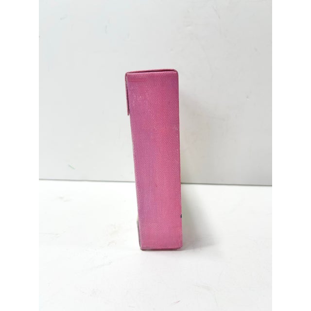 Vintage Mini Floral Still Life Painting on Canvas – Bright Poppy Flowers, Pink Cottagecore Wall Art, Signed For Sale - Image 4 of 8