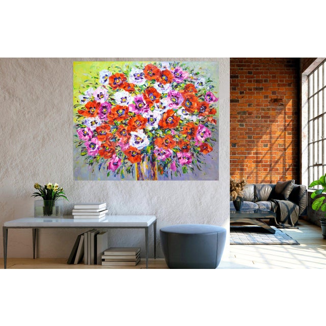 Early 21st Century Poppies. Modern Original Hand Painted For Sale - Image 11 of 11
