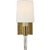 Thomas O'Brien for Visual Comfort Signature Vivian Single Sconce in Hand-Rubbed Antique Brass with Linen Shade For Sale