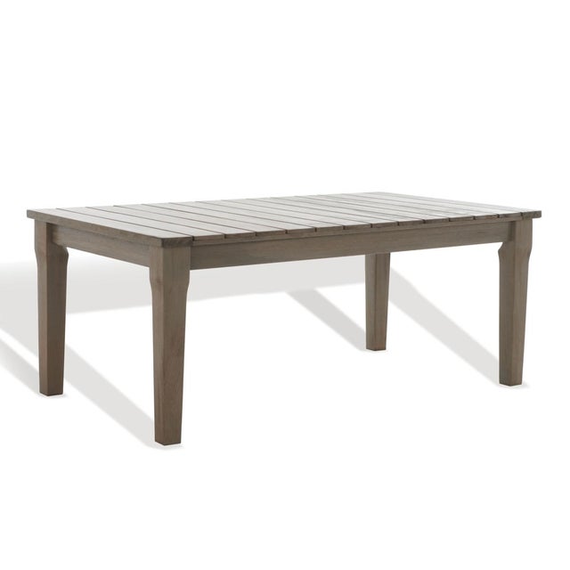 Wood Martinique Wood Patio Coffee Table, Light Grey For Sale - Image 7 of 9