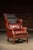 Brick Red Vintage Leather Wingback Armchair With Ottoman in Red by Whittemore-Sherrill For Sale - Image 8 of 10