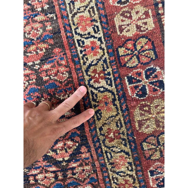 1930s OLD WORLD Boteh Field Rust, Indigo in Rare Size Rug 2.9 x 7.5 For Sale In Milwaukee - Image 6 of 9