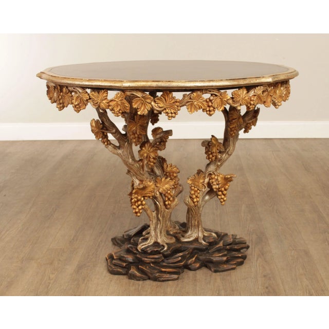 Mid 20th Century Italian Venetian Carved Wood Faux Bois Center Table For Sale - Image 5 of 13