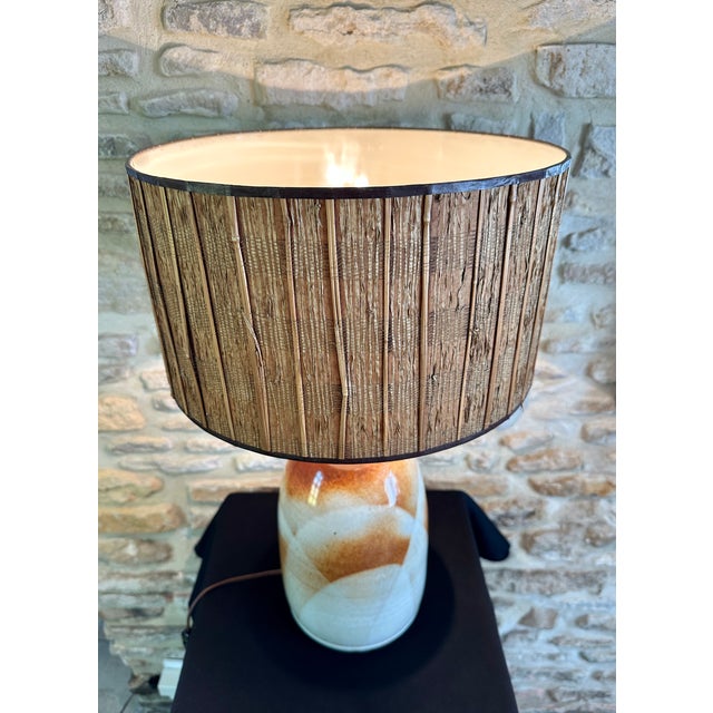 Large Vintage Sandstone Lamp, 1970s For Sale - Image 10 of 16