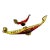 Mid 20th Century Ruby & Gold Murano Art Glass "Gondola" Sculptures - Set of 2 For Sale