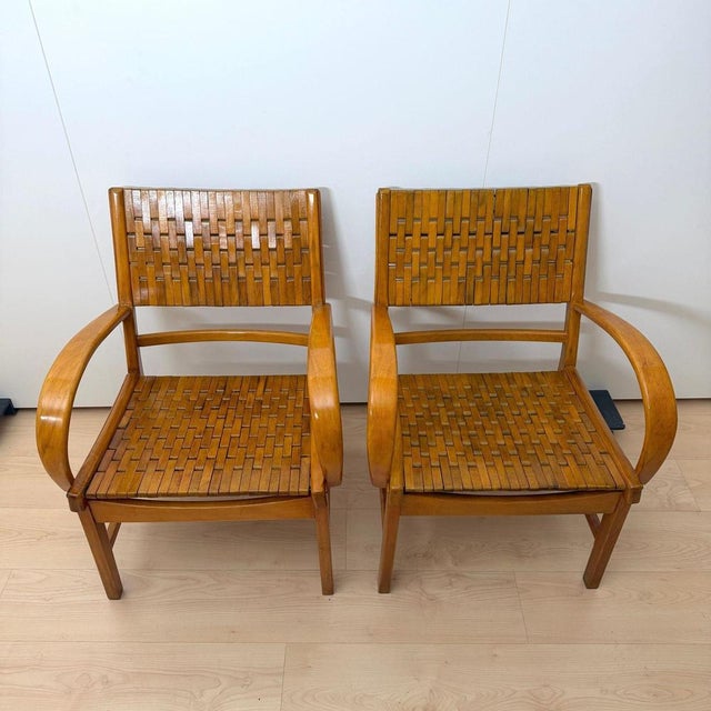 Gelenka Armchairs in Solid Beech Wood, Germany, 1950, Set of 2 For Sale - Image 6 of 18