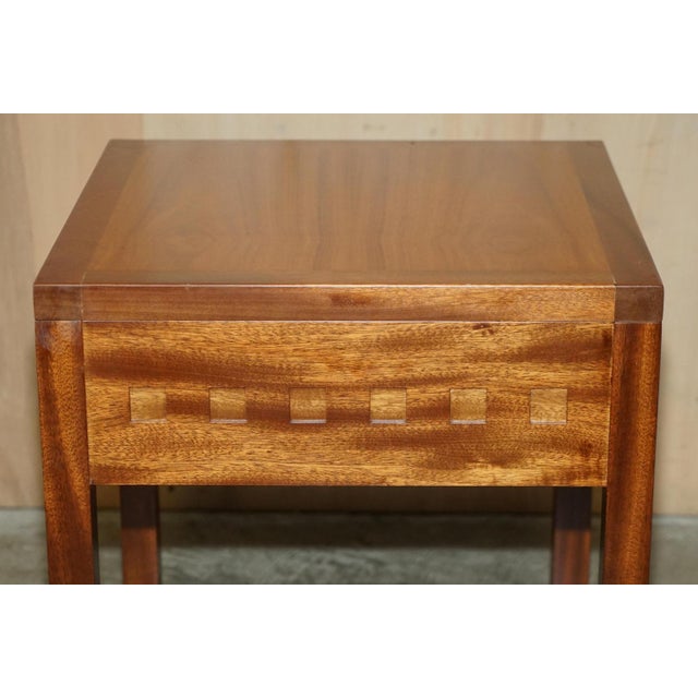 Modern Cherry and Teak Wooden Side Tables, Set of 2 For Sale - Image 6 of 14