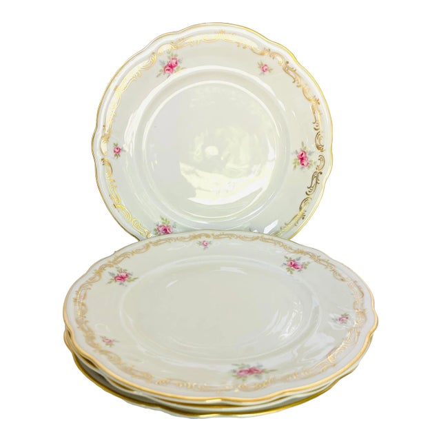 Vintage Hutschenreuther Abt Paul Müller Selb Germany Werdenfels Fine China Salad Plates Set of 4 For Sale
