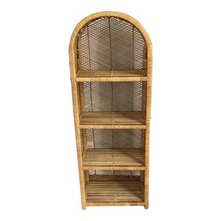 1970s Vintage Rattan Etagere For Sale