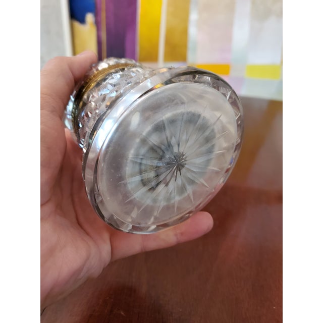 1950s Vintage Baccarat Style Bell Shape Crystal Bronze Jewel Box For Sale - Image 5 of 9