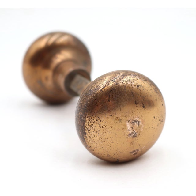 Traditional Vintage Passage Traditional Brass Door Knob Set For Sale - Image 3 of 11