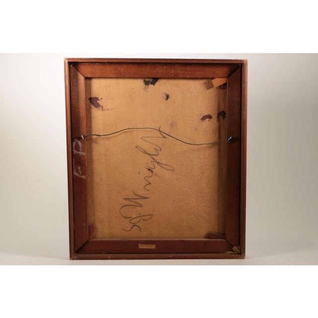 Country Snow Original Mid Century Naive Painting For Sale - Image 9 of 10