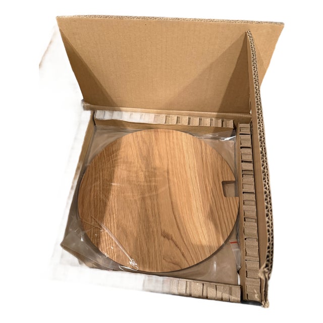 White Oak Round Floating Wall Shelf For Sale