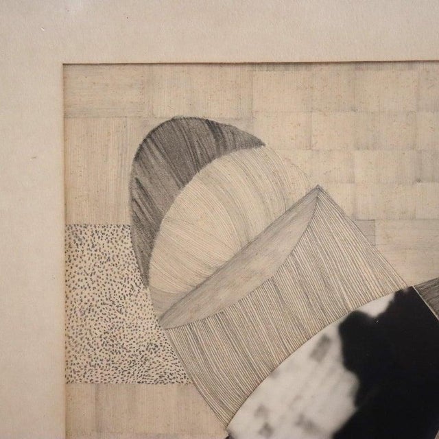 1970s Abstract Impressionist Mixed Media Drawing by Lynough, Framed, C1975 For Sale - Image 4 of 9