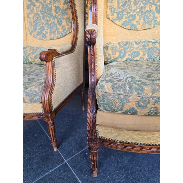 Louis XVI Bergère Armchairs, 19th Century-Early 20th Century, Set of 2 For Sale - Image 4 of 17