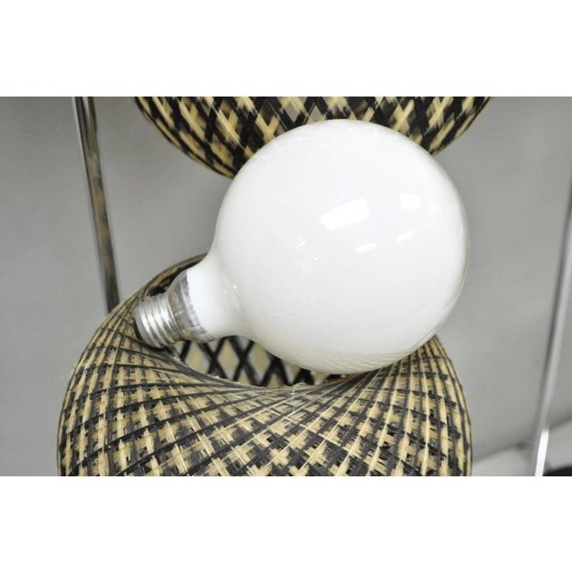 Vintage Mid Century Modern Woven Spun Fiberglass Triple Shade Table Lamp - Pair For Sale - Image 18 of 18