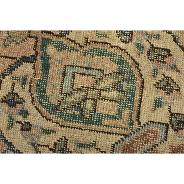 Tabriz Rug 6’2” X 9′ Pink Wool Vintage Distressed Hand-Knotted Oriental Carpet For Sale - Image 4 of 15