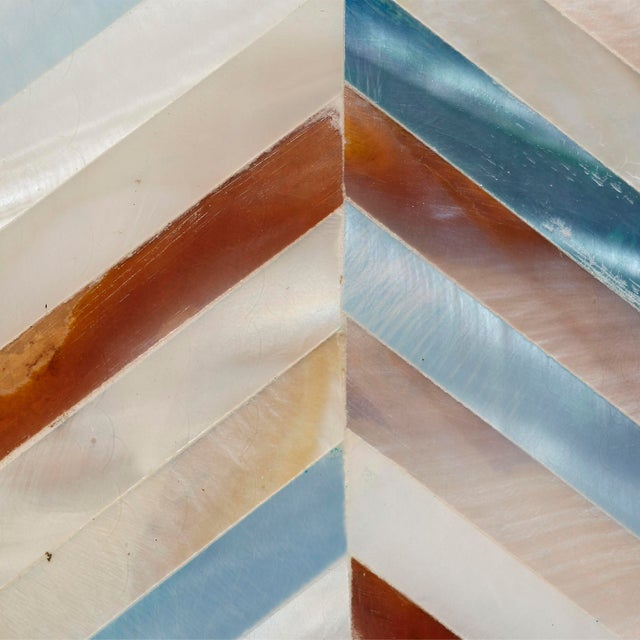 Jamie Young Lucille Mother of Pearl Table Lamp with Raffia Shade For Sale - Image 4 of 6