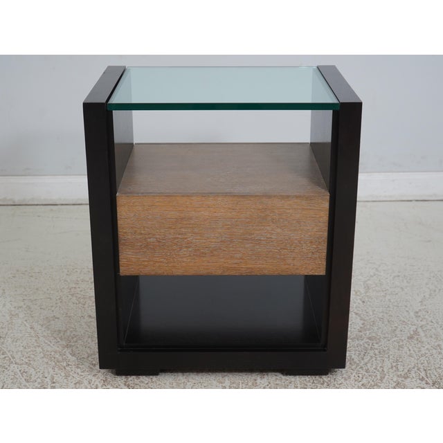Pair Century Modern Design Large Glass Top Nightstands For Sale In Philadelphia - Image 6 of 12