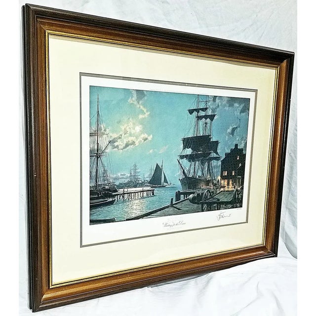 Limited edition artist signed and numbered print "Boston-Waiting For the Dawn" by the recently late artist, John Stobart...