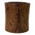 Handmade Chinese Light Brown Pattern Wood Brush Pen Holder / Brush Pot For Sale
