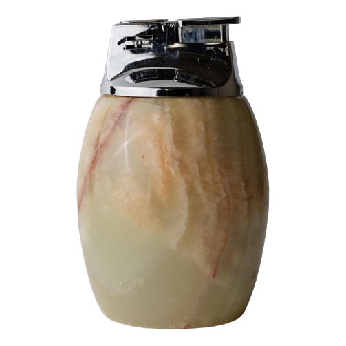 Vintage Alabaster Table Lighter from by Piezo, Italy, 1960s For Sale