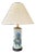Vintage Mid-Century Hand-Painted Ceramic and Brass Floral Lamp For Sale