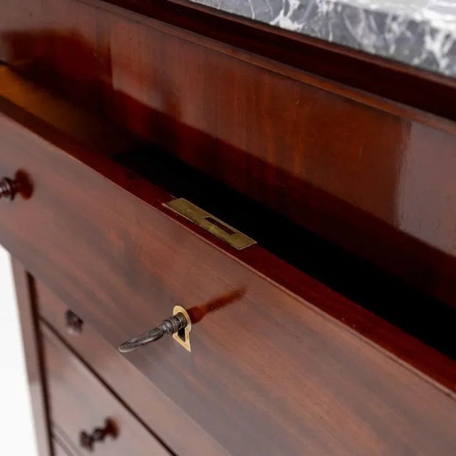 Biedermeier Chest of Drawers with Marble Plate, Early 19th Century For Sale - Image 5 of 10