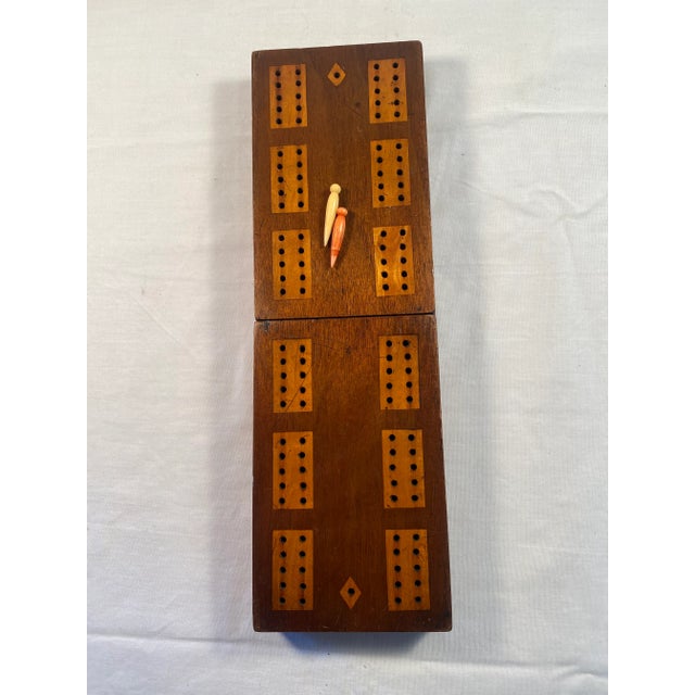 Early 20th Century Antique English Folding Cribbage Games Box C. 1900 For Sale - Image 5 of 8