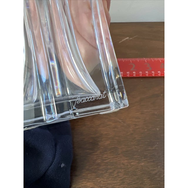Baccarat Vintage Baccarat Crystal Vase Square Base For Sale - Image 4 of 6