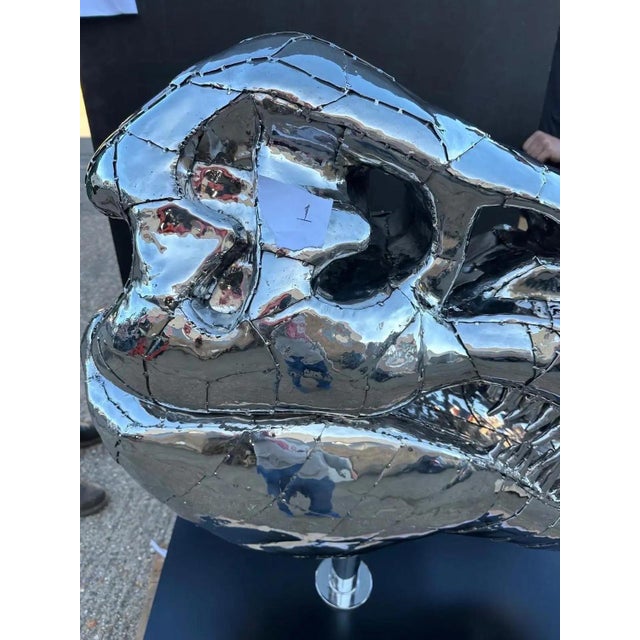Tyrannosaurus Rex Sculpture in Stainless Steel For Sale - Image 14 of 15