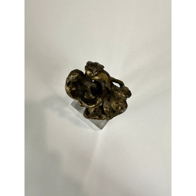 Metal 1970's Modern Bronze Figure Sculpture by M. Gristauts For Sale - Image 7 of 8