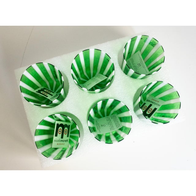 Green Italian Cocktail Glasses by Nicola & Alberto Moretti, Murano Verre, Set of 6 For Sale - Image 8 of 18