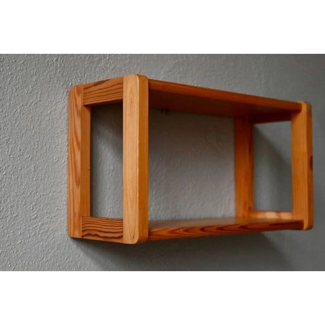 1970s Scandinavian Brutalist Pine Wall Shelf, 1970s For Sale - Image 5 of 8