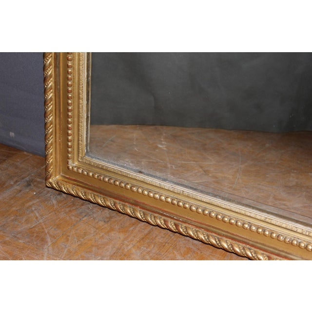 Louis XVI Style Mirror in Gilded Stucco, 19th Century For Sale - Image 5 of 12