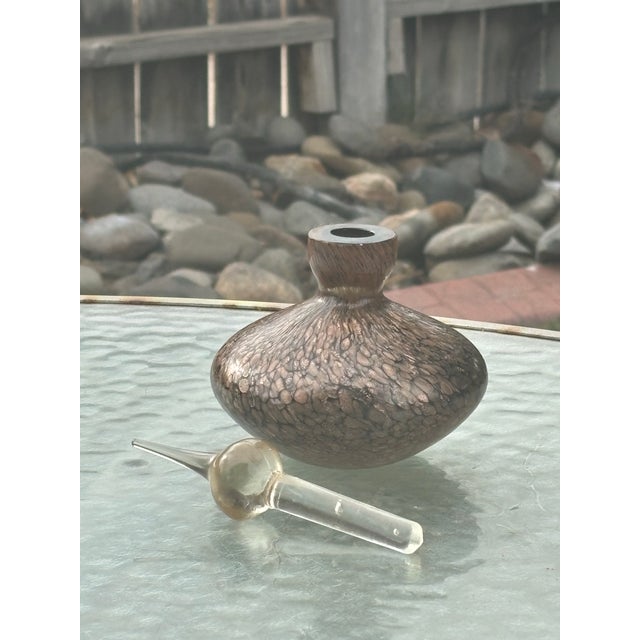 Murano 1960s Art Glass Perfume Bottle With Adventurine Attributed to Murano For Sale - Image 4 of 4