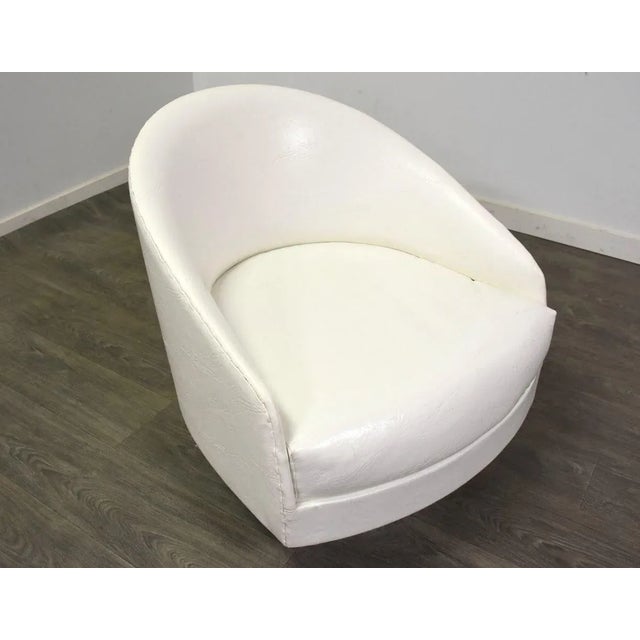 1970s Adrian Pearsall White and Chrome Swivel Lounge Chair For Sale - Image 5 of 10