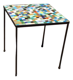 Mid-Century Modern Mosaic Woodard Style Side Table, Circa 1965