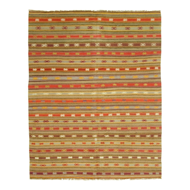 Vintage Turkish Kilim, 5ft 7in X 6ft 11in For Sale