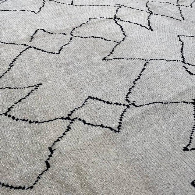 Gray Handwoven Moroccan Area Rug 9x12 For Sale - Image 8 of 9