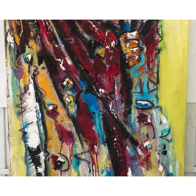 Abstract Painting of an Indian on Canvas For Sale - Image 4 of 10