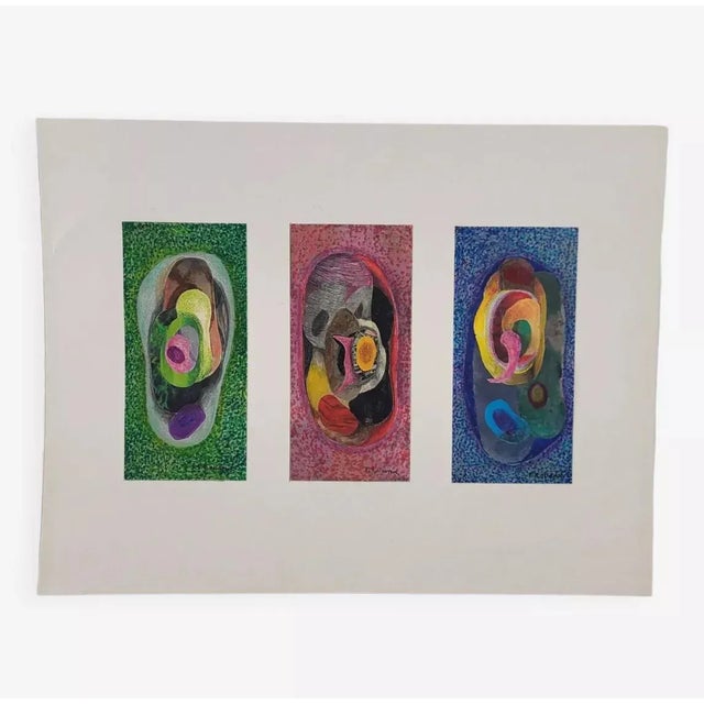 Fernand Rolland, Triptych, Collage on Cardboard, 1980s For Sale - Image 9 of 9
