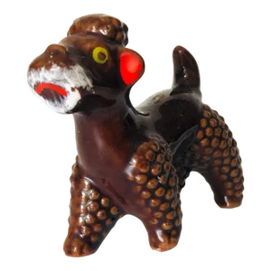Vintage Ceramic Poodle Dog Figurine