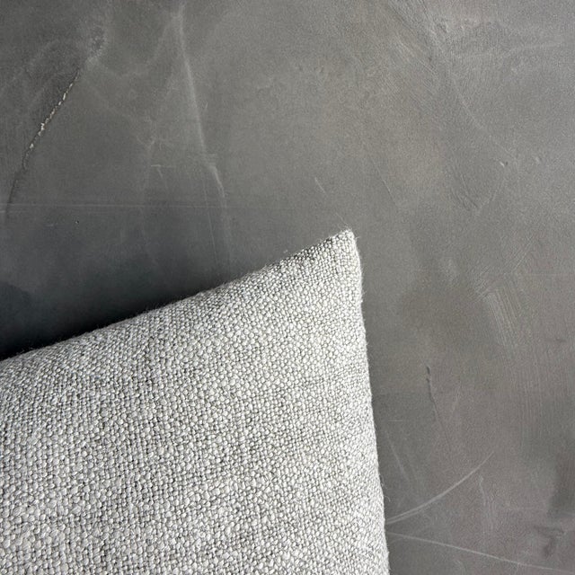 Not Yet Made - Made To Order Belgian Otis Linen Lumbar Pillow in Snow 12 X 20 Inch With Insert For Sale - Image 5 of 6